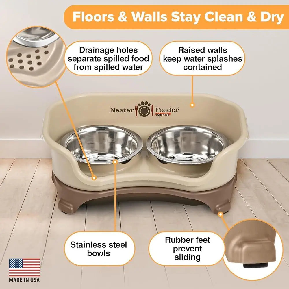 Pet Dog Mess Proof Elevated Dog Bowls
