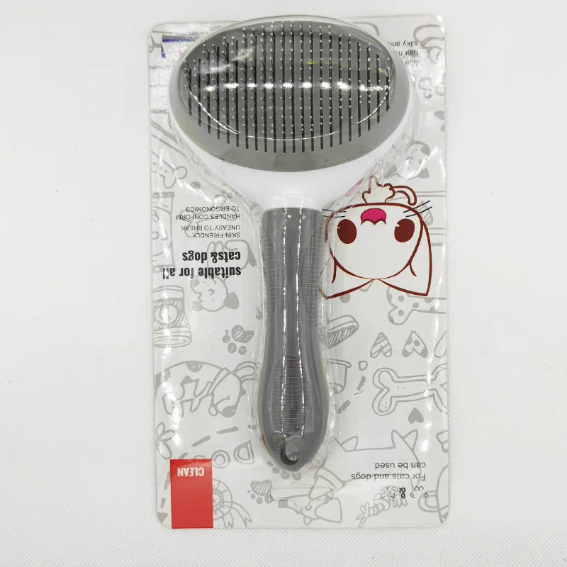 Pet Dog Massage Cute Paw Shape One Touch De-shedding Comb