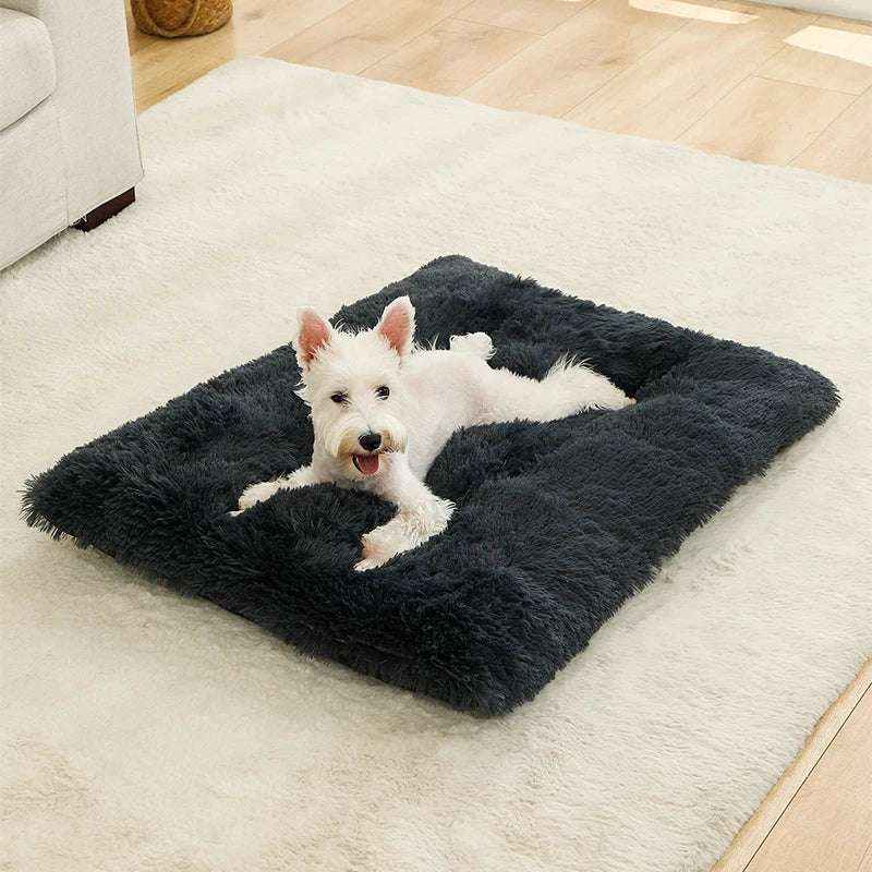 Pet Dog Soft Long Plush House Bed