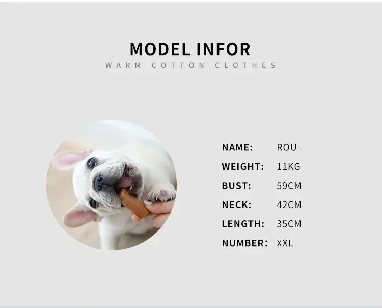 Winter Warm French Bulldog Pug Hooded Coat