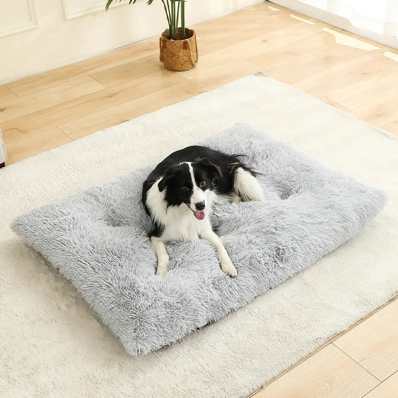 Pet Dog Soft Long Plush House Bed