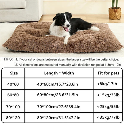 Pet Dog Soft Long Plush House Bed