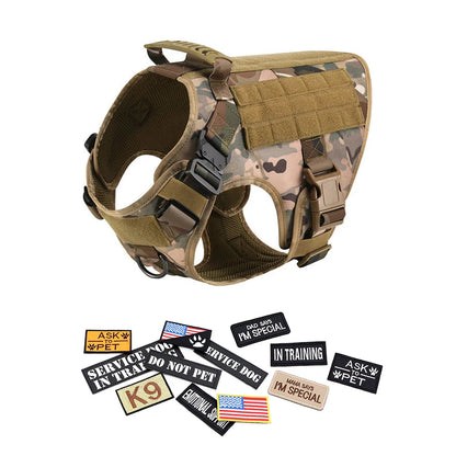 Military Large Pet Dog Harness Collar Leash Bag