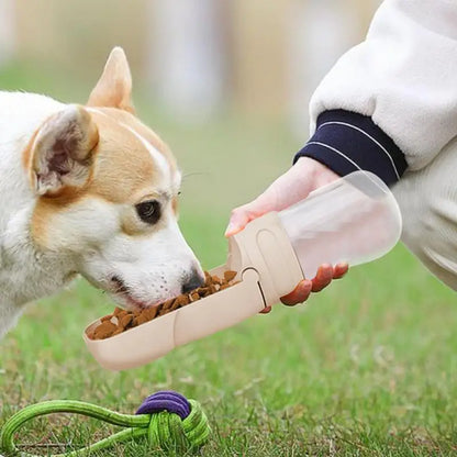 Pet Dog Water Bottle With Food Container