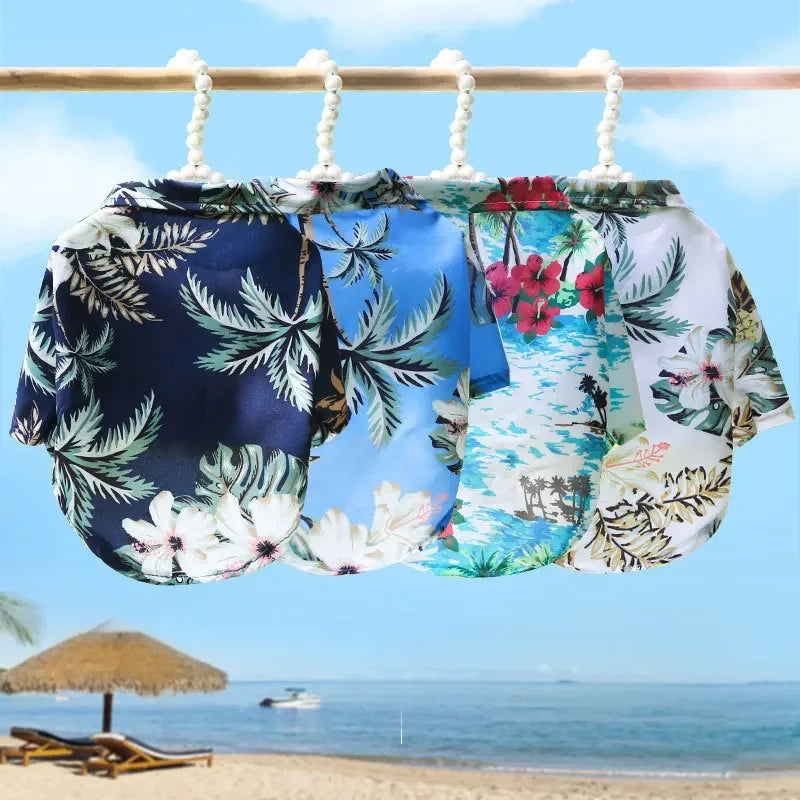 Breathable Hawaiian Beach Style T-Shirts For Dog