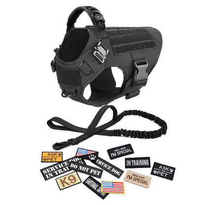 Military Large Pet Dog Harness Collar Leash Bag