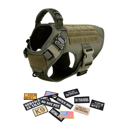 Military Large Pet Dog Harness Collar Leash Bag