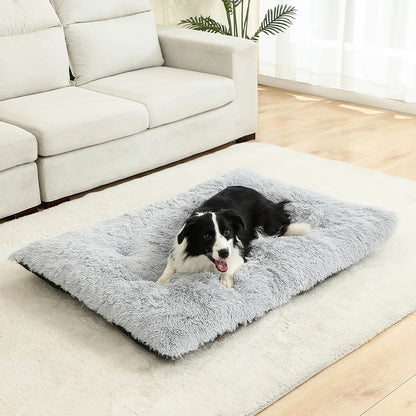 Pet Dog Soft Long Plush House Bed