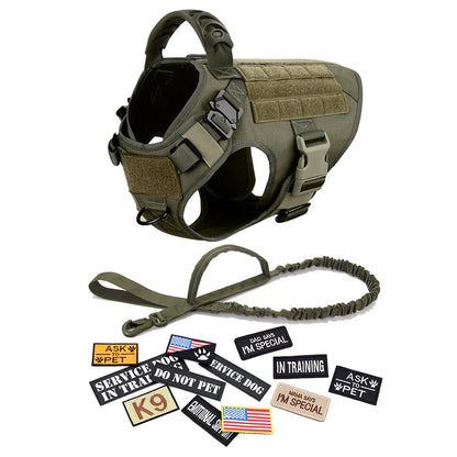 Military Large Pet Dog Harness Collar Leash Bag