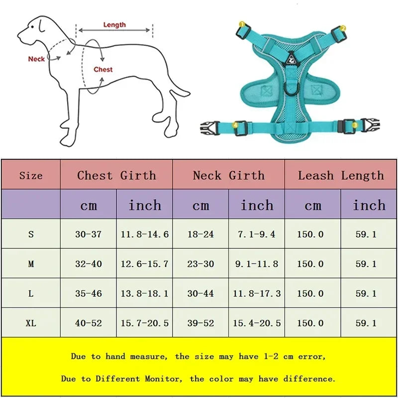 No Pull Adjustable Pet Dog Harness and Leash Set