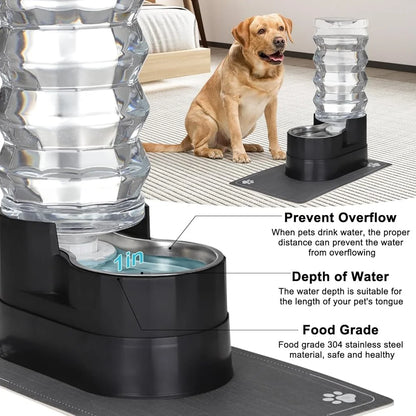 9L Raised Pet Dog Stainless Steel Water Feeder