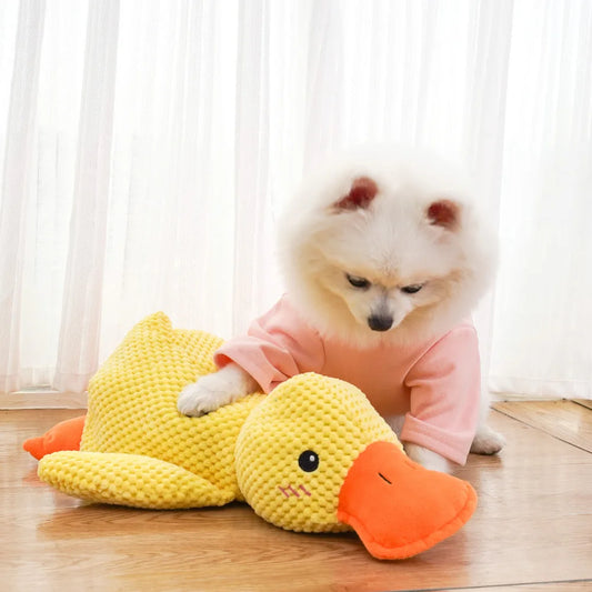 Bite Resistant Sleeping Sound Making Small Yellow Duck Toy
