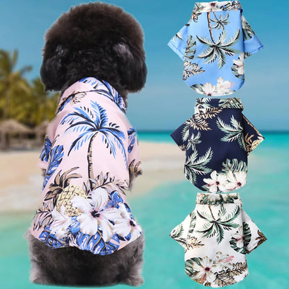 Breathable Hawaiian Beach Style T-Shirts For Dog