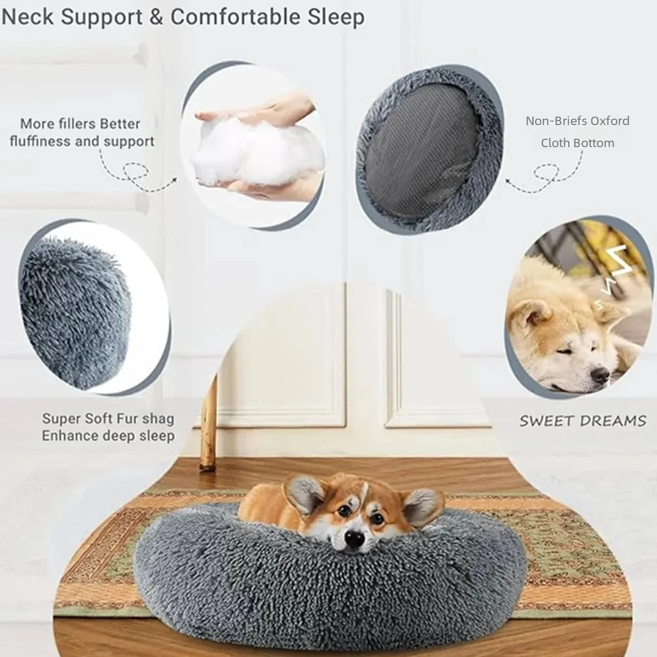 Round Pet Dog Super Soft Bed