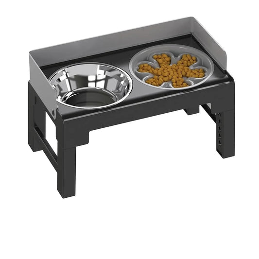 Adjustable Elevated Pet Dog Bowls Slow Feeder