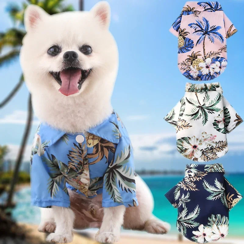 Breathable Hawaiian Beach Style T-Shirts For Dog