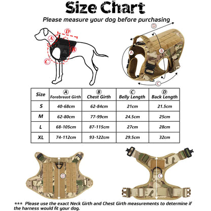 Military Large Pet Dog Harness Collar Leash Bag