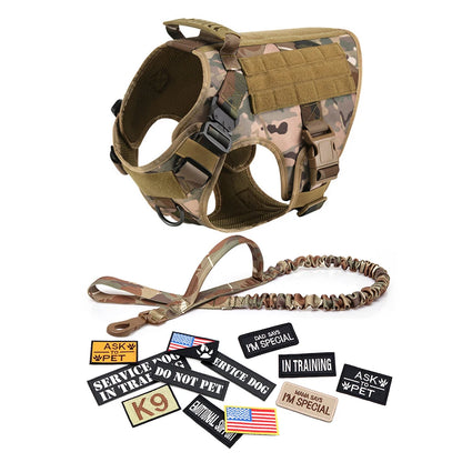 Military Large Pet Dog Harness Collar Leash Bag
