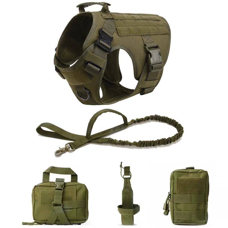 Retriever Tactical  Training Dog Harness and Leash Set
