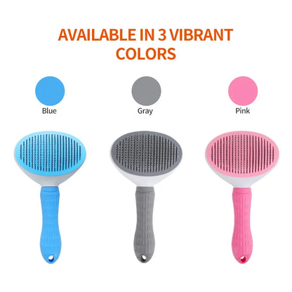 Pet Dog Massage Cute Paw Shape One Touch De-shedding Comb