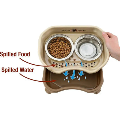 Pet Dog Mess Proof Elevated Dog Bowls