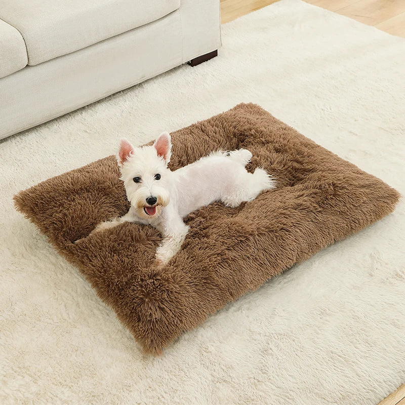 Pet Dog Soft Long Plush House Bed
