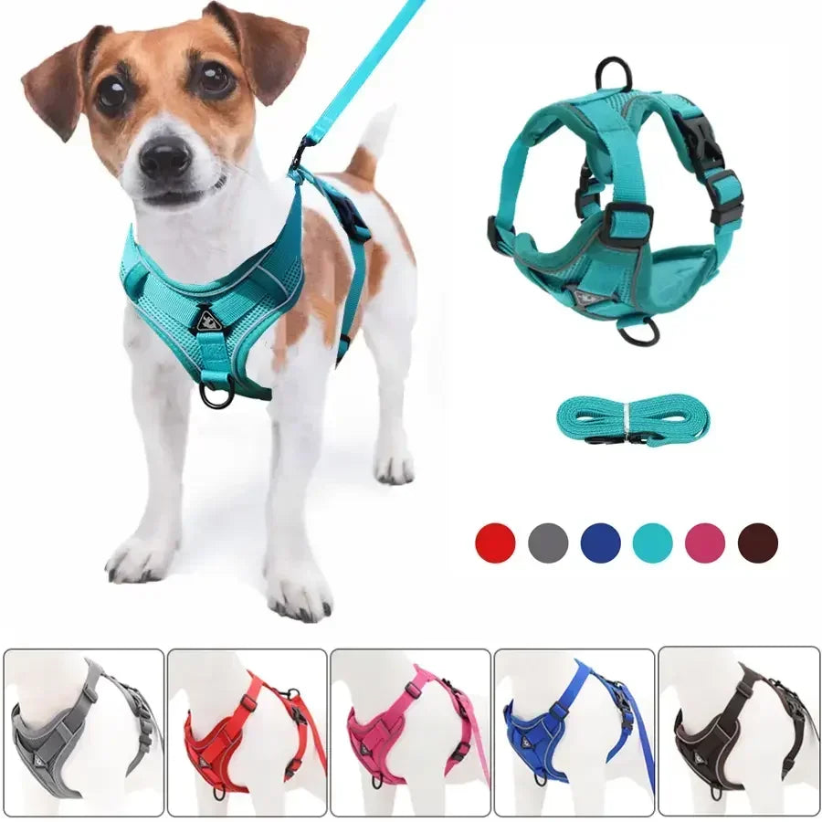 No Pull Adjustable Pet Dog Harness and Leash Set