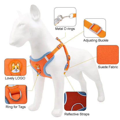 Pet Dog Harness and Leash Set Adjustable