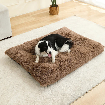 Pet Dog Soft Long Plush House Bed