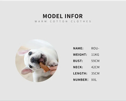 Winter Warm French Bulldog Pug Hooded Coat
