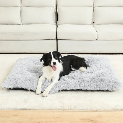 Pet Dog Soft Long Plush House Bed