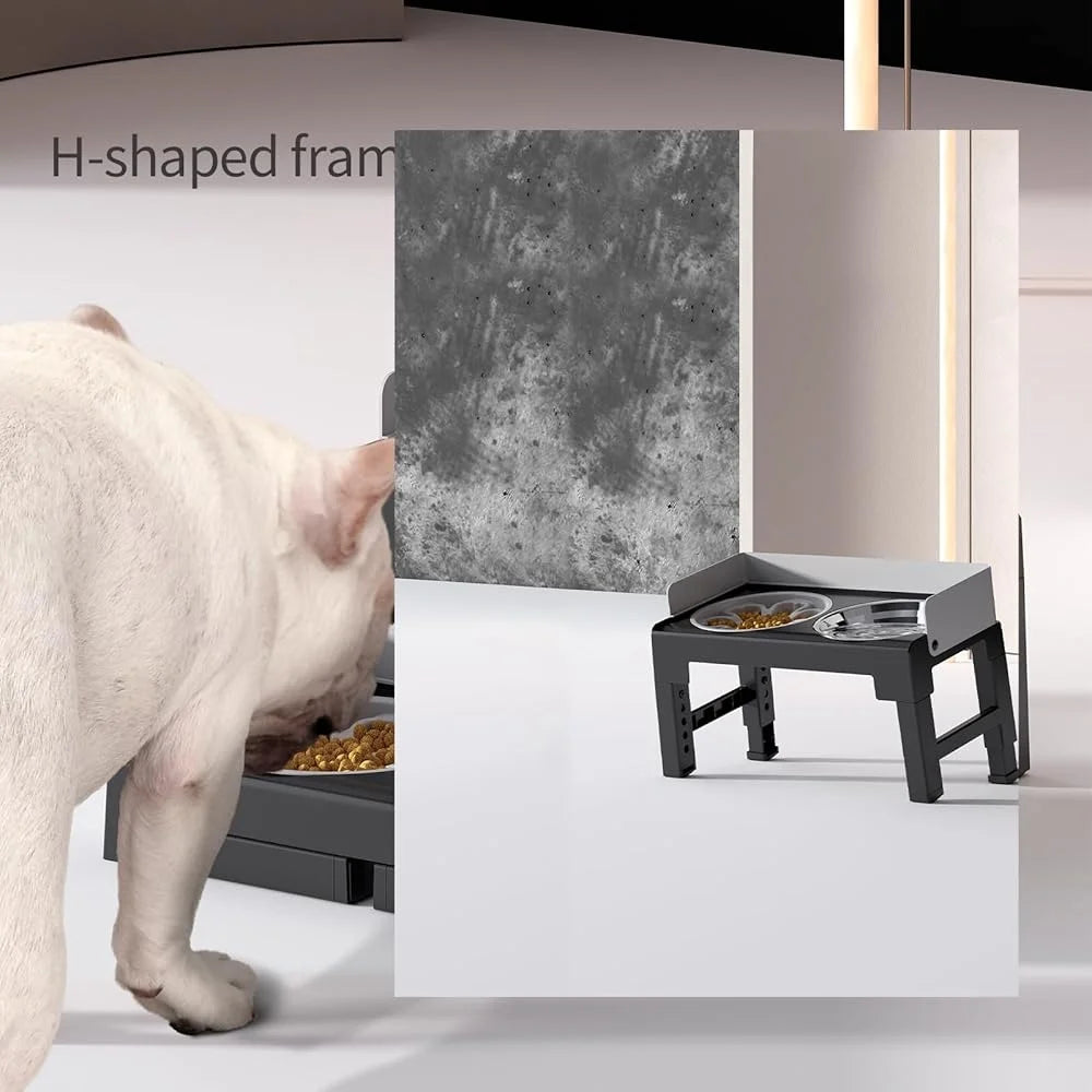 Adjustable Elevated Pet Dog Bowls Slow Feeder