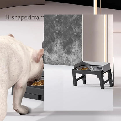 Adjustable Elevated Pet Dog Bowls Slow Feeder