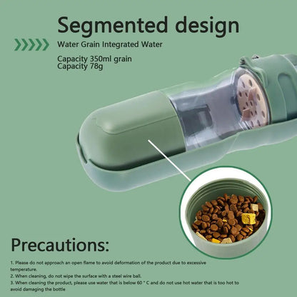 Pet Dog Water Bottle With Food Container