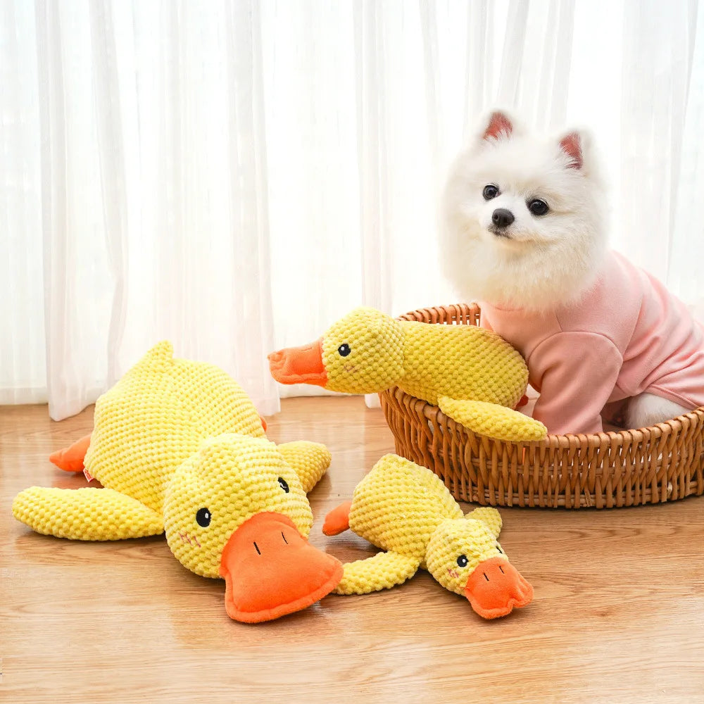 Bite Resistant Sleeping Sound Making Small Yellow Duck Toy