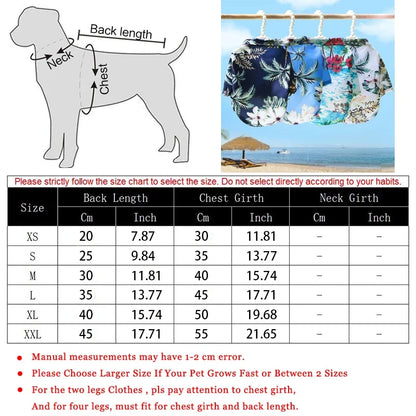 Breathable Hawaiian Beach Style T-Shirts For Dog