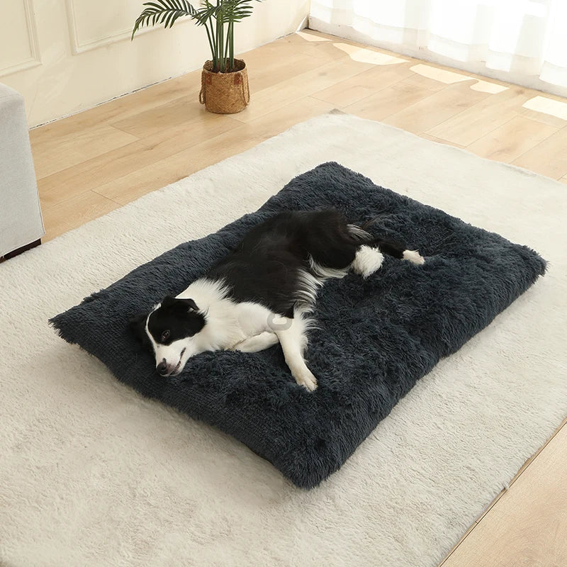 Pet Dog Soft Long Plush House Bed