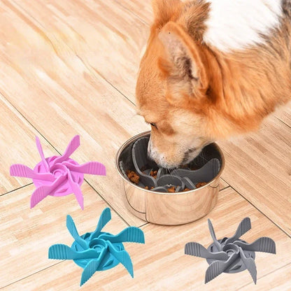 Pet Dog Anti Choke Spiral Slow Food Feeder Bowls