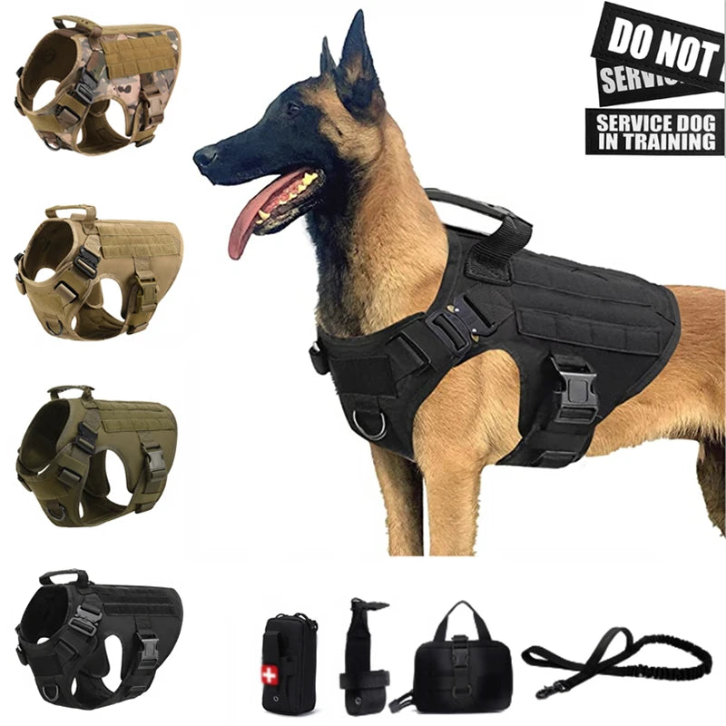 Retriever Tactical  Training Dog Harness and Leash Set