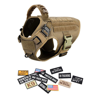 Military Large Pet Dog Harness Collar Leash Bag