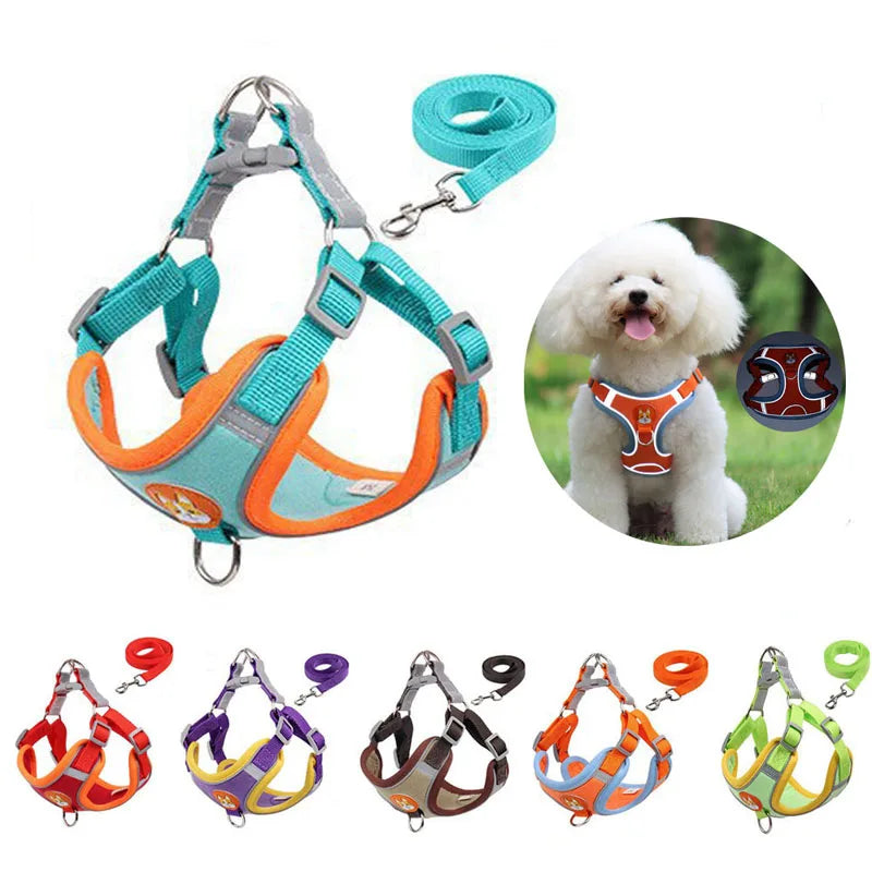 Pet Dog Harness and Leash Set Adjustable